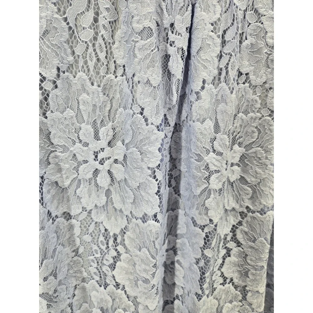 NWT FREE PEOPLE Light Blue HAILEE MINI DRESS  LACE FLORAL Cottagecore M - Picture 8 of 11